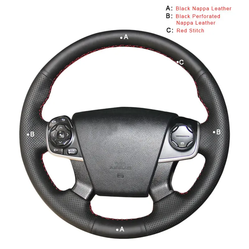 Авто оплетка на руль для Toyota Camry 2012 2013 автомобильные чехлы для колес аксессуары для салона автомобиля-Стайлинг - Название цвета: Top Layer Leather