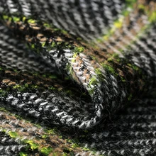 150 см ширина 650 г/м вес трава зеленая черная клетка твид вязаный мохер& Шерсть& акрил ткань для осеннего платья пальто куртка E1173