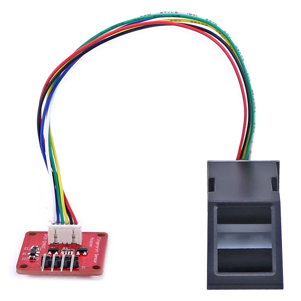 Optical UART Serial Fingerprint Recognition Sensor Module TTL Serial Control + Adapter Module with Cable Compatible for Arduino