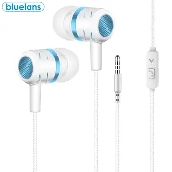 

3.5mm Universal Subwoofer Wired Subwoofer HIFI High Sound Quality In-Ear Dual Speaker Sports Headset With Mic For Smartphone
