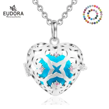

Eudora 20mm fashion Flower heart Cage Harmony Ball Chime Bell Pendant Angel Caller Bola Necklace for Baby Pregnancy Jewelry K222