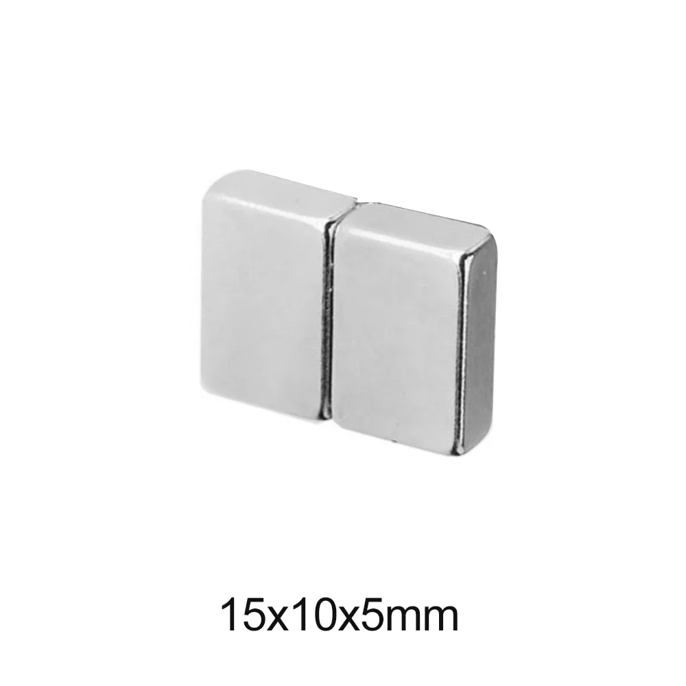 5/10/20/50PCS 15x10x5 mm Cuboid Block Search Magnet Sheet 15X10mm Neodymium Magnet 15x10x5mm Permanent Strong Magnets 15*10*5