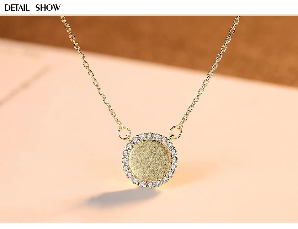 Gem&Time, Настоящее серебро 925, Матовый круглый чокер, ожерелье для женщин, проложенный, блестящий, циркониевый круг, ожерелье, хорошее ювелирное изделие, подарок SN0315