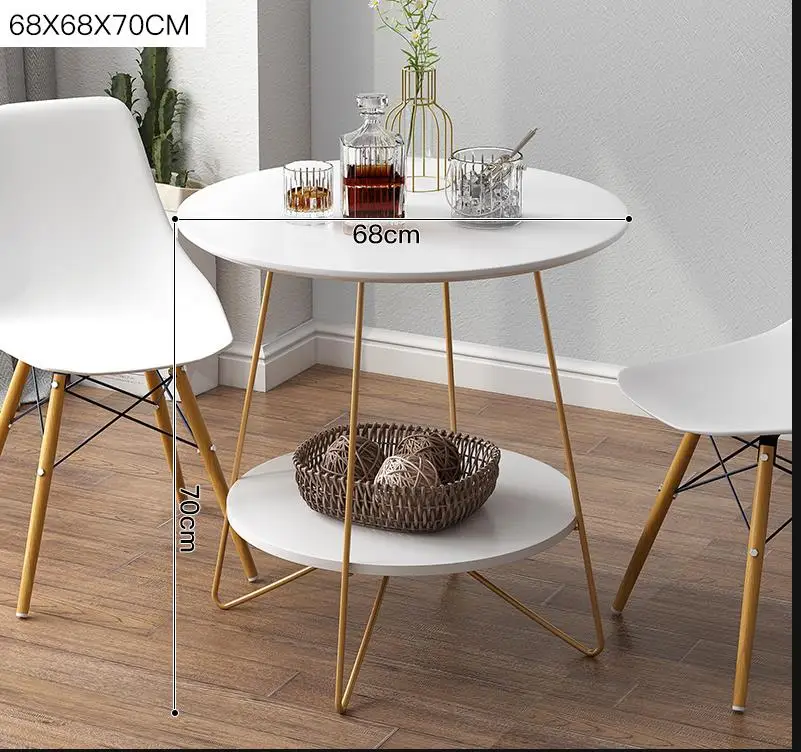

Simple Nordic sofa side living room coffee table wrought iron table bedside table round table balcony table