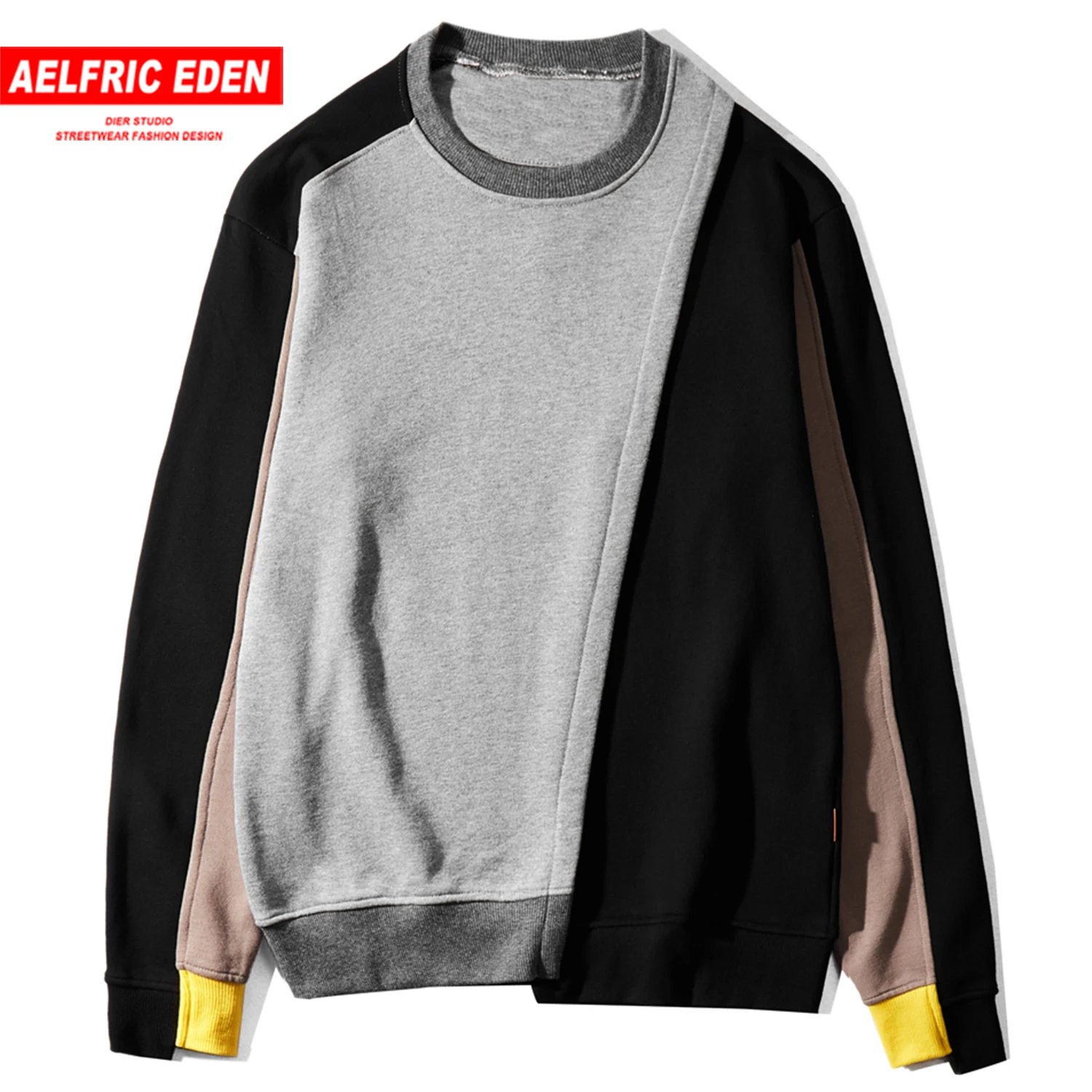 Aelfric Eden цветные часы свитшоты в стиле пэчворк мужские Harajuku уличная хип хоп Повседневный хлопковый Мужской пуловер модный длинный рукав