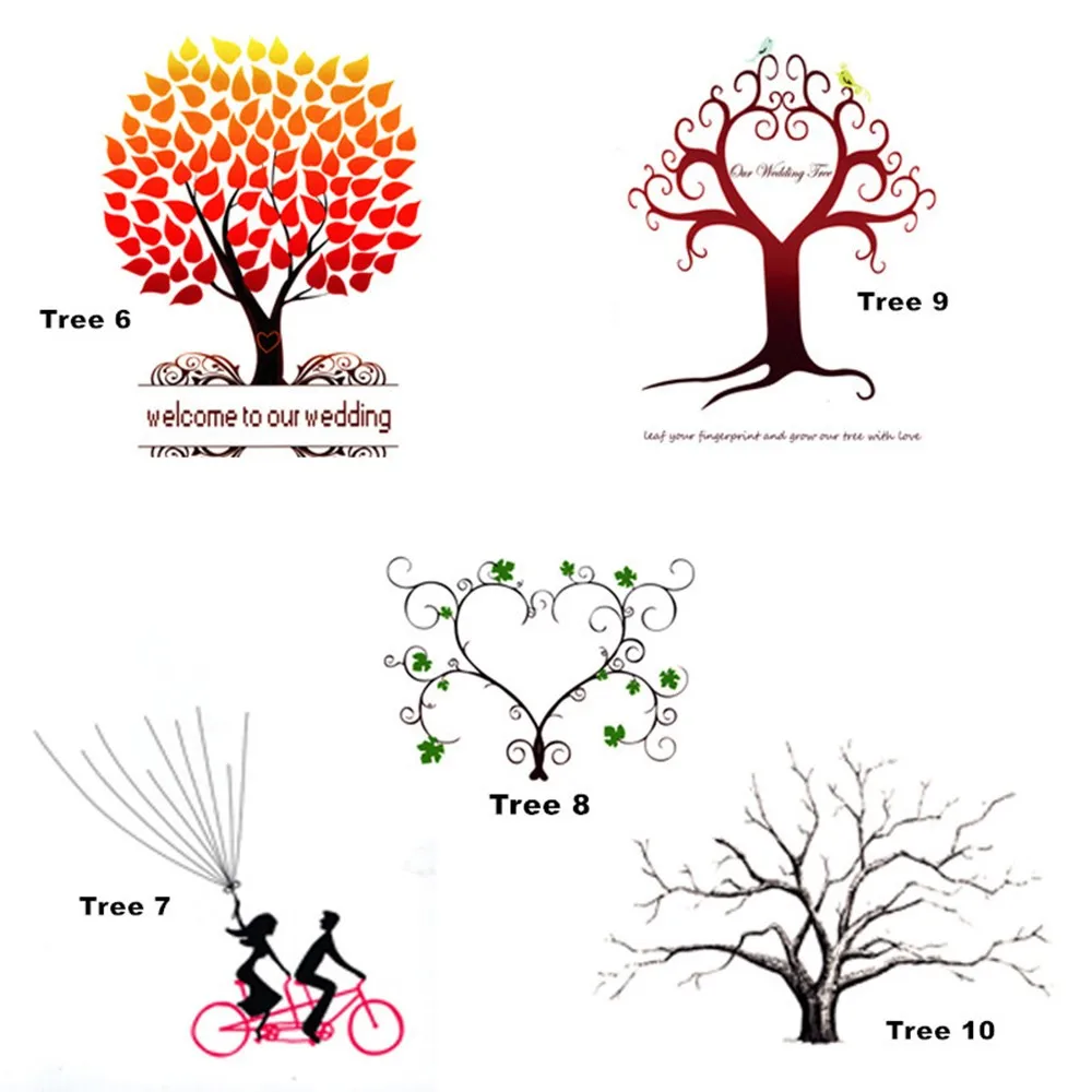 40x30 см вечерние вход-в личности Свадебные подписи гостевых книг творческий в форме сердца ветви знак отпечатки пальца в дереве