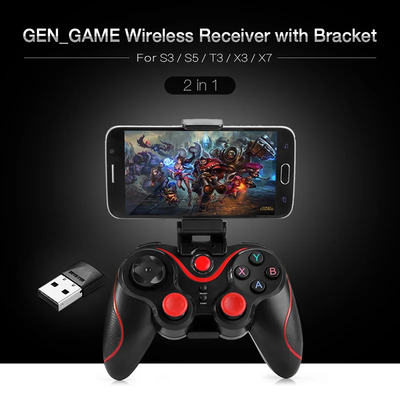 

2 in 1 Gamepad Accessories Kits Game Pad Wireless Bluetooth Receiver Adapter Adjustable Bracket Clip Set for GEN GAME S3 S5 T3