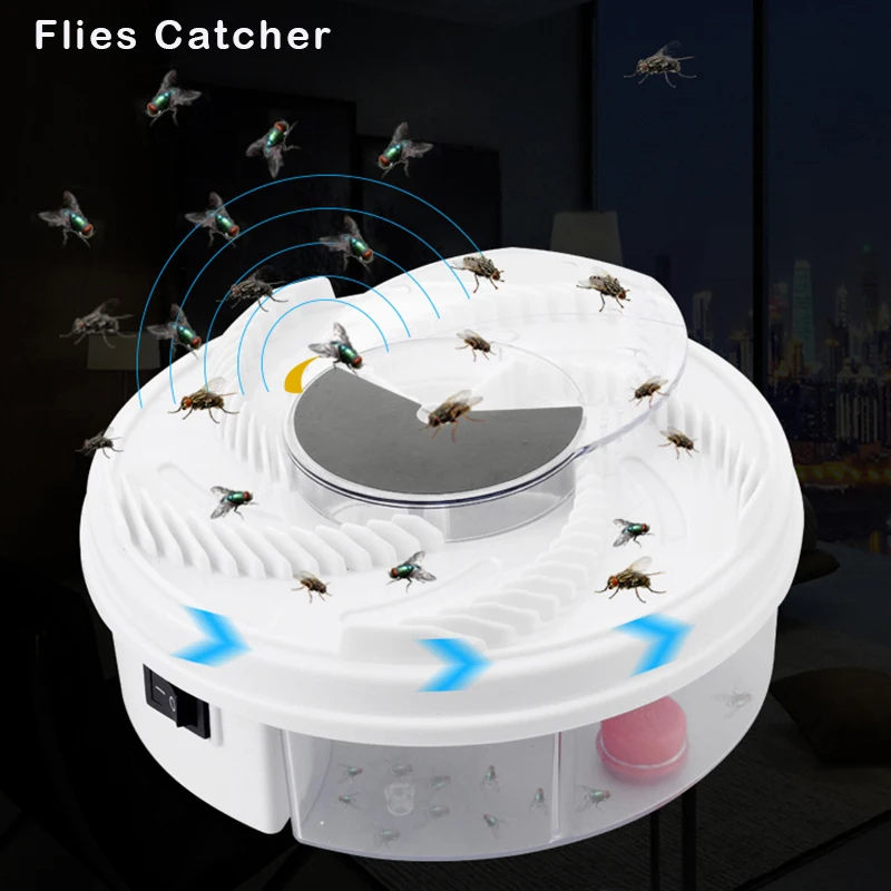 

Electric Fully Automatic Flies Catcher Silent Rotary Fly Bug Zapper Insect Trap USB Electronic Mosquito Killer Lamp D30