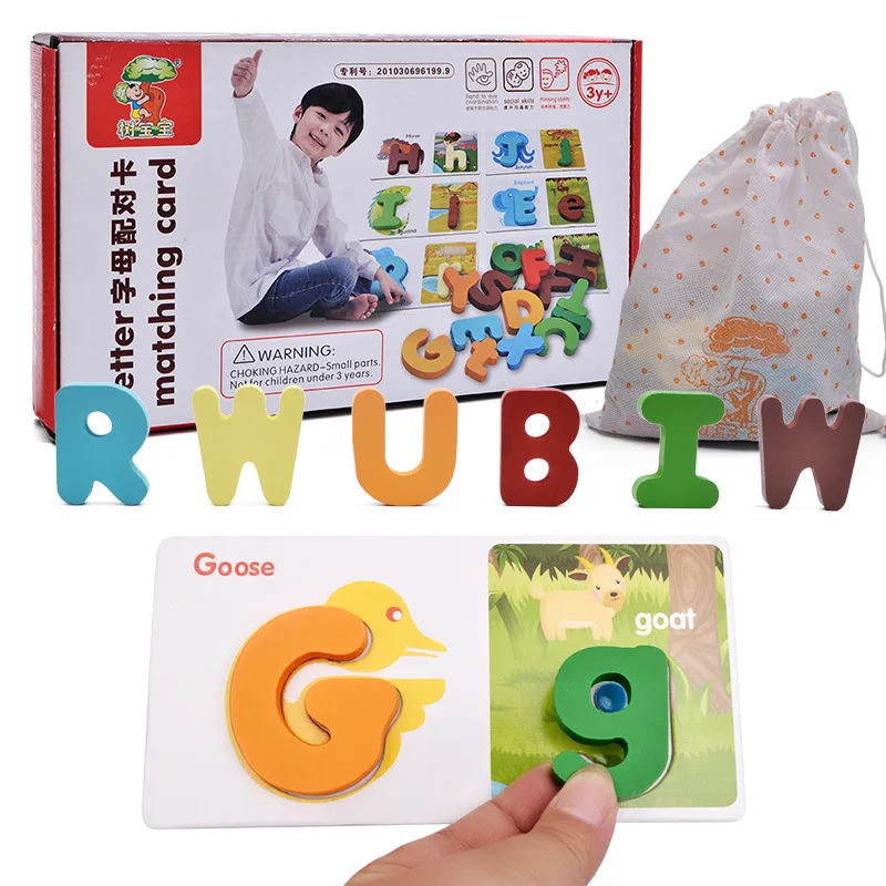 

26 English Lettered Case Card Kindergarten Learning Early Educational Teaching Aid Baby Young CHILDREN'S Matching Toys