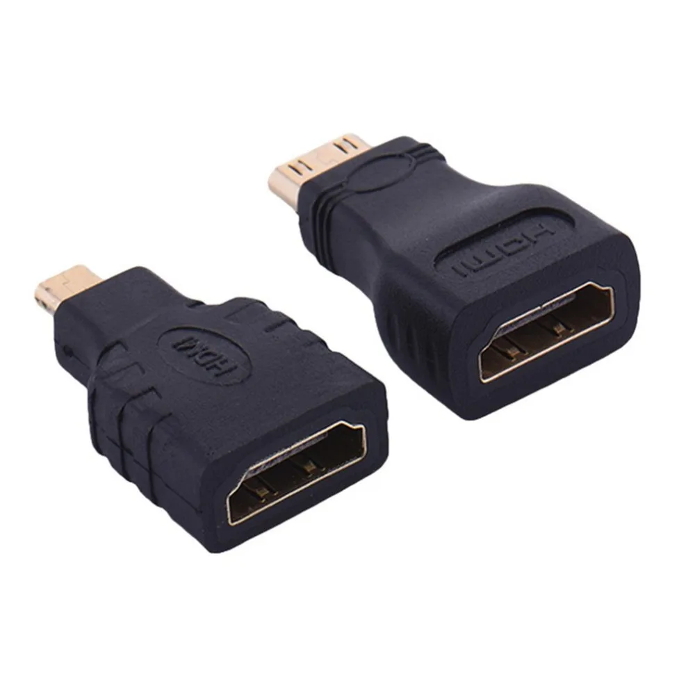 HDMI for Micro HDMI+ HDMI to Mini Gold Plated Converter HD Connector Extension Adapter for Video TV for Xbox 360 HDTV 1080P