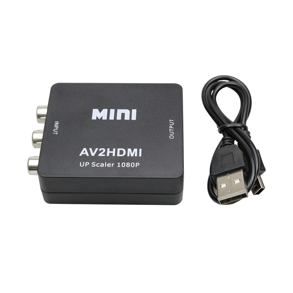Мини AV в HDMI конвертер адаптер AV CVBS 3RCA в HDMI конвертер коробка 1080P видео AV2HDMI конвертер для HDTV PS3 PS4 DVD PC