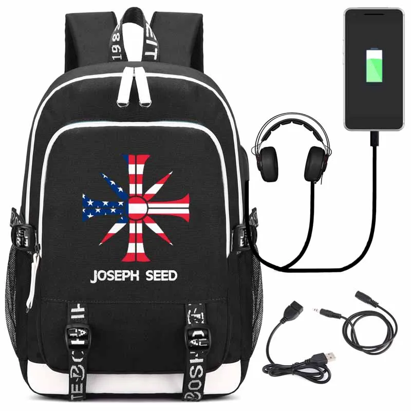 Рюкзак FARCRY5 с usb-портом для зарядки и замком и интерфейсом для наушников для студентов колледжа - Цвет: style2 black