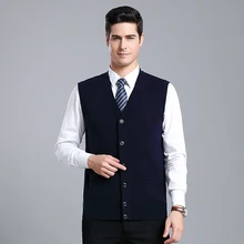 MACROSEA/осенне-зимний мужской вязаный плотный теплый шерстяной свитер кардиган в английском стиле, мужской шерстяной свитер без рукавов, 7852