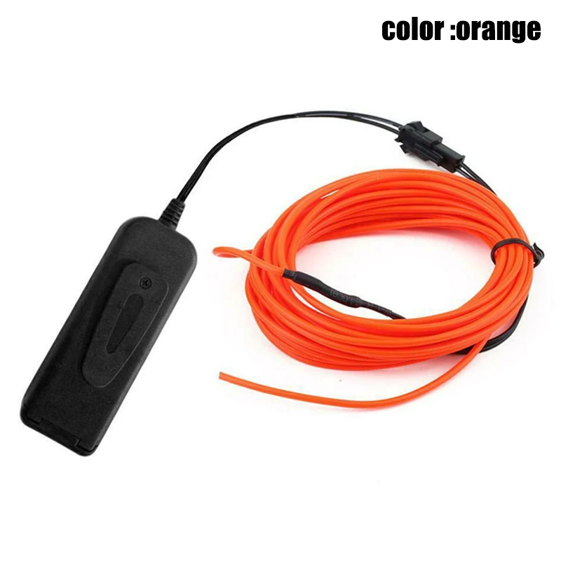 orange EL Wire неоновый RGB цветной светодиодный светильник, инновационный набор для одежды BJStore - Испускаемый цвет: orange