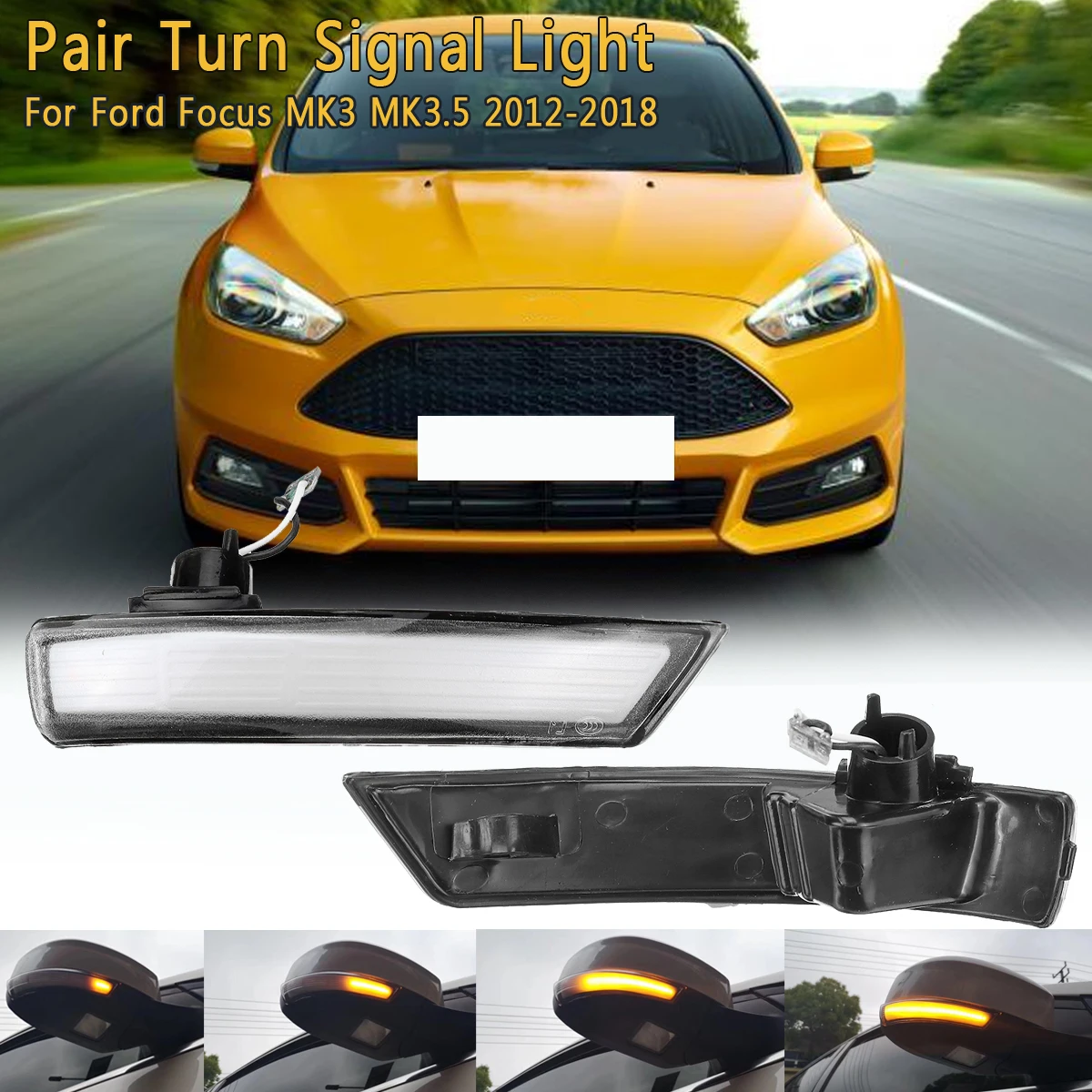 Динамический указатель поворота светильник светодиодный боковое крыло зеркало заднего вида последовательный индикатор мигалка лампа для Ford для фокуса MK3 MK3.5 2012