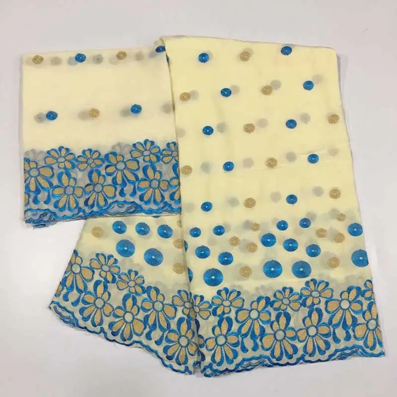 Африканская ткань хлопок getzner ткань мягкая вышивка riche высокое качество ткани материал с 5+ 2 ярдов/партия для вечерние HS02