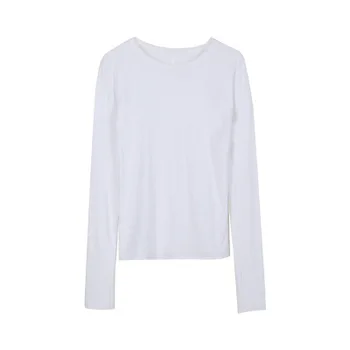 

2020 WOMEN NEW Solid color wild T-shirt women's autumn casual long-sleeved t-shirt Korean shirt