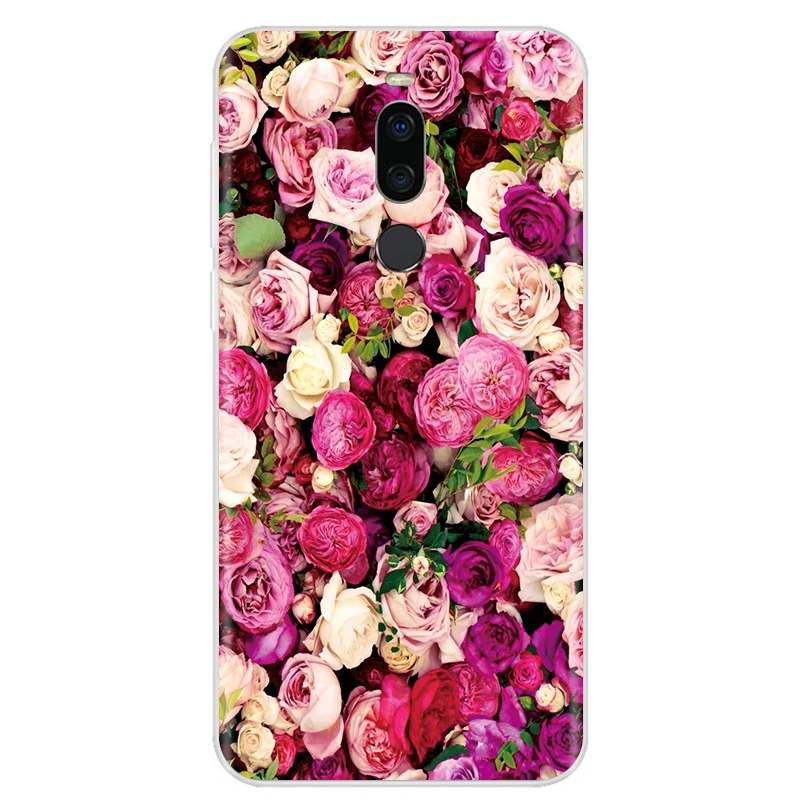 for Meizu Note 8 Case Note8 Soft TPU Silicone Protective Phone Shell Vintage Flowers Back Cover for Meizu M8 Note Cases Fundas meizu cover Cases For Meizu