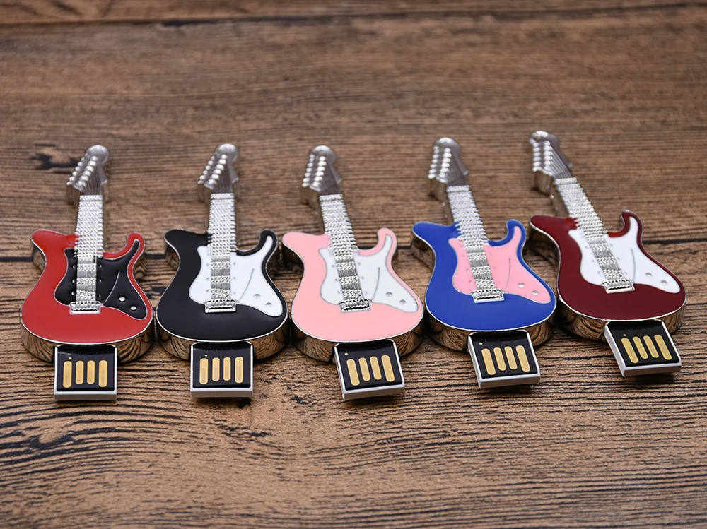 Металлическая Флешка в виде гитары Водонепроницаемая модная гитара usb флеш-накопитель 128Gb 256GB флеш-карта памяти 32GB 64GB 4GB 8GB 16GB U stick