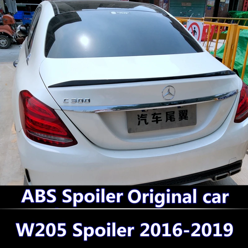 Для Mercedes Benz W205 спойлер- c-класс C180 C200L C63 спойлер Высокое качество ABS заднего крыла автомобиля Черный Белый спойер