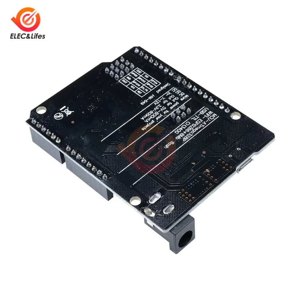 Для WeMos wifi UNO R3 ONE ATmega328P+ ESP8266(32 Мб памяти) USB для ttl CH340 CH340G макетная плата для Arduino Uno NodeMCU
