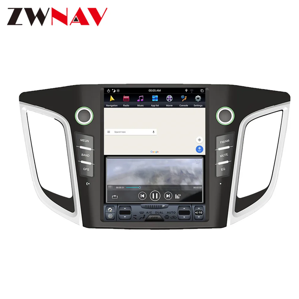 Cheap Android 8.1 4GB PX6 Tesla style Car GPS Navigation For HYUNDAI IX25/HYUNDAI CRETA Radio Tape Recorder HeadUnit Multimedia Player 6