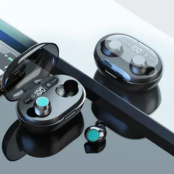 

TWS 5.0 Bluetooth Headphone 3D Stereo Wireless Earphone With Dual Microphone LED Digital Power Bank Noise Reduction Headset