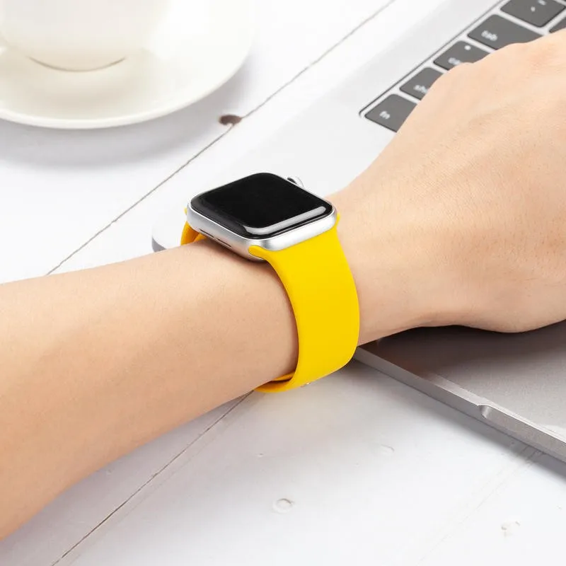 Silicone Strap for Apple Watch Band Series 7 654 321,44/40mm 42/38mm 45/41mm Smartwatch Bracelet Watchband for Apple Watch SE