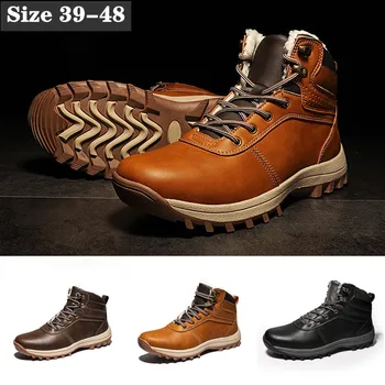

2020 Warm Winter Snow Boots Men Waterproof Autumn Outdoor Travel Shoes Men Walking Boots Warm Cotton Shoes Large Climbing Shoes