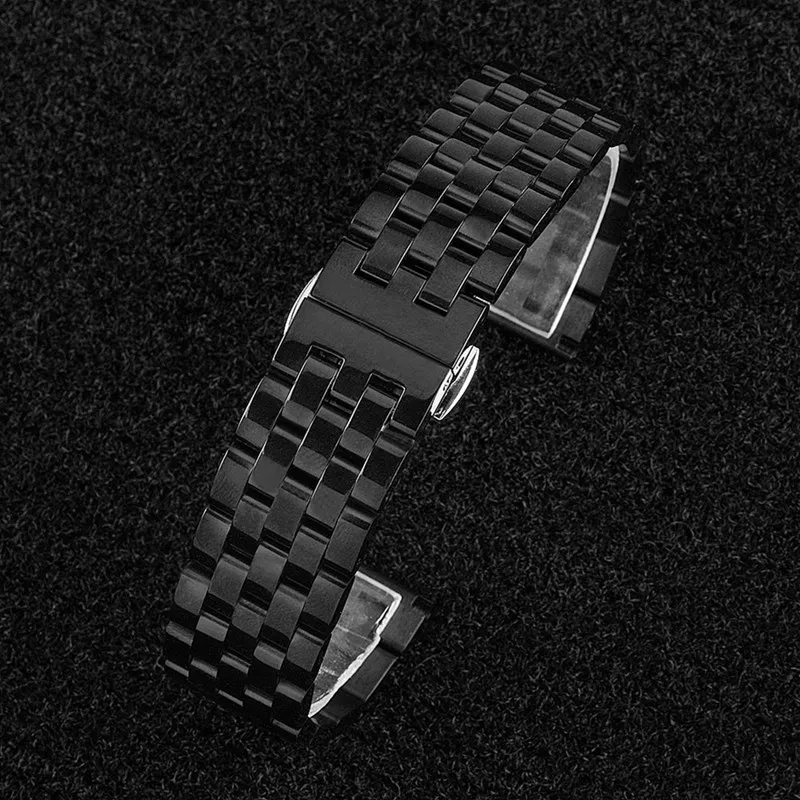 18mm 20mm 22mm Width Stainless Steel Band Watch Push Button Clasp Bracelet Wristband Wristwatch Strap Replacement | Наручные часы