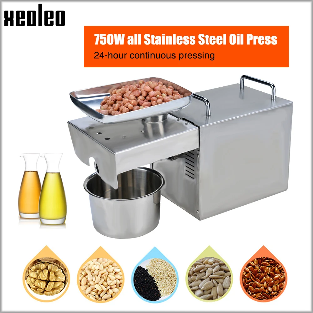 

Xeoleo Cold&Hot press Oil machine Commercial&Home Oil presser Stainless steel Peanut Oil press machine suitable for almond etc