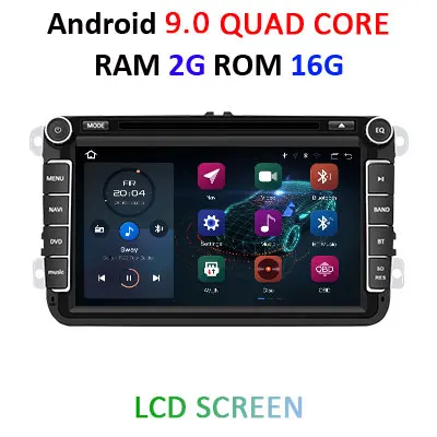 Android 9,0 DSP ips 64G 2 DIN dvd-плеер для быстрого Yeti VW passat b6 polo tiguan Seat Altea Toledo BORA golf 4 5 6 радио gps PC - Цвет: 9.0 2G 16G LCD