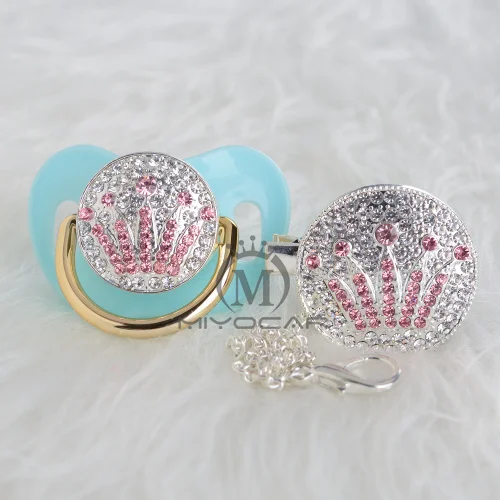 APCG-7-1 6-18M BLING silver princess bling голубой/розовый корона соска и соска клип набор BPA бесплатно пустышка bling уникальный дизайн APCG-9-1 - Цвет: APCG-7-1 6-18M