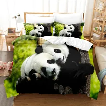 Jogo de cama macia panda, colcha para quarto, edredom e fronha