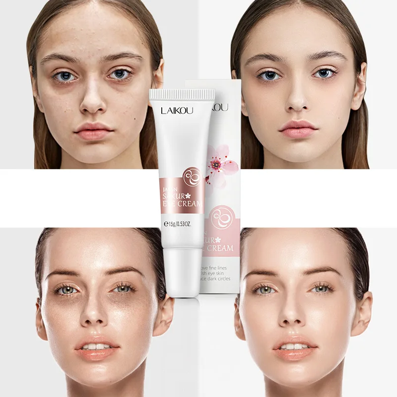 Göz kremi Sakura Serum kırışıklık karşıtı yaşlanma karşıtı koyu halkalar göz bakımı karşı şişlik ve çanta hidrat göz kremi 15g