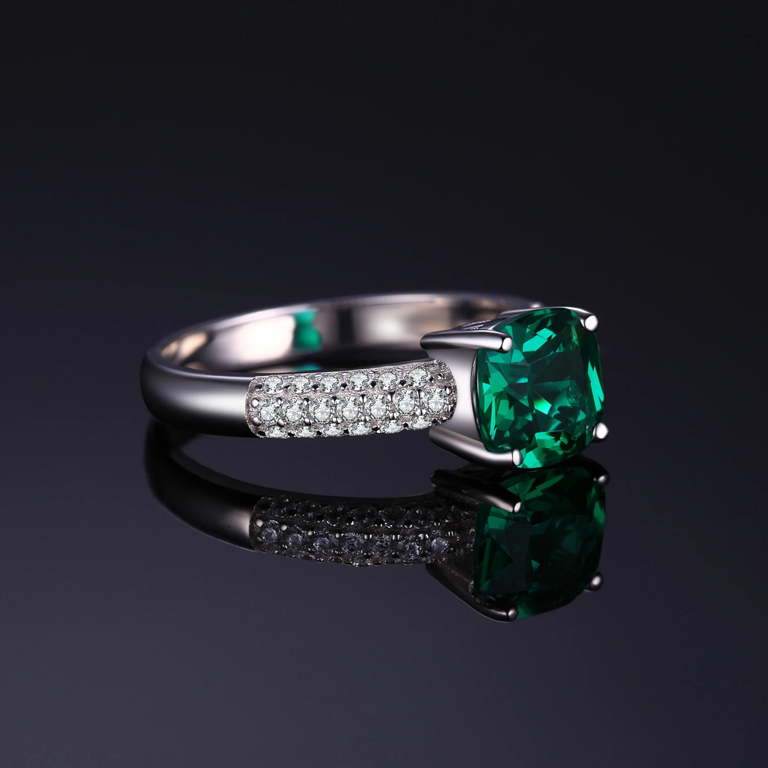 Женское кольцо с искусственным изумрудом JewelryPalace серебряное 925 пробы пробы|ring