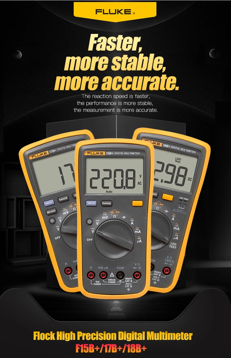 Fluke F15B+ цифровой мультиметр высокоточный автоматический портативный мультиметр
