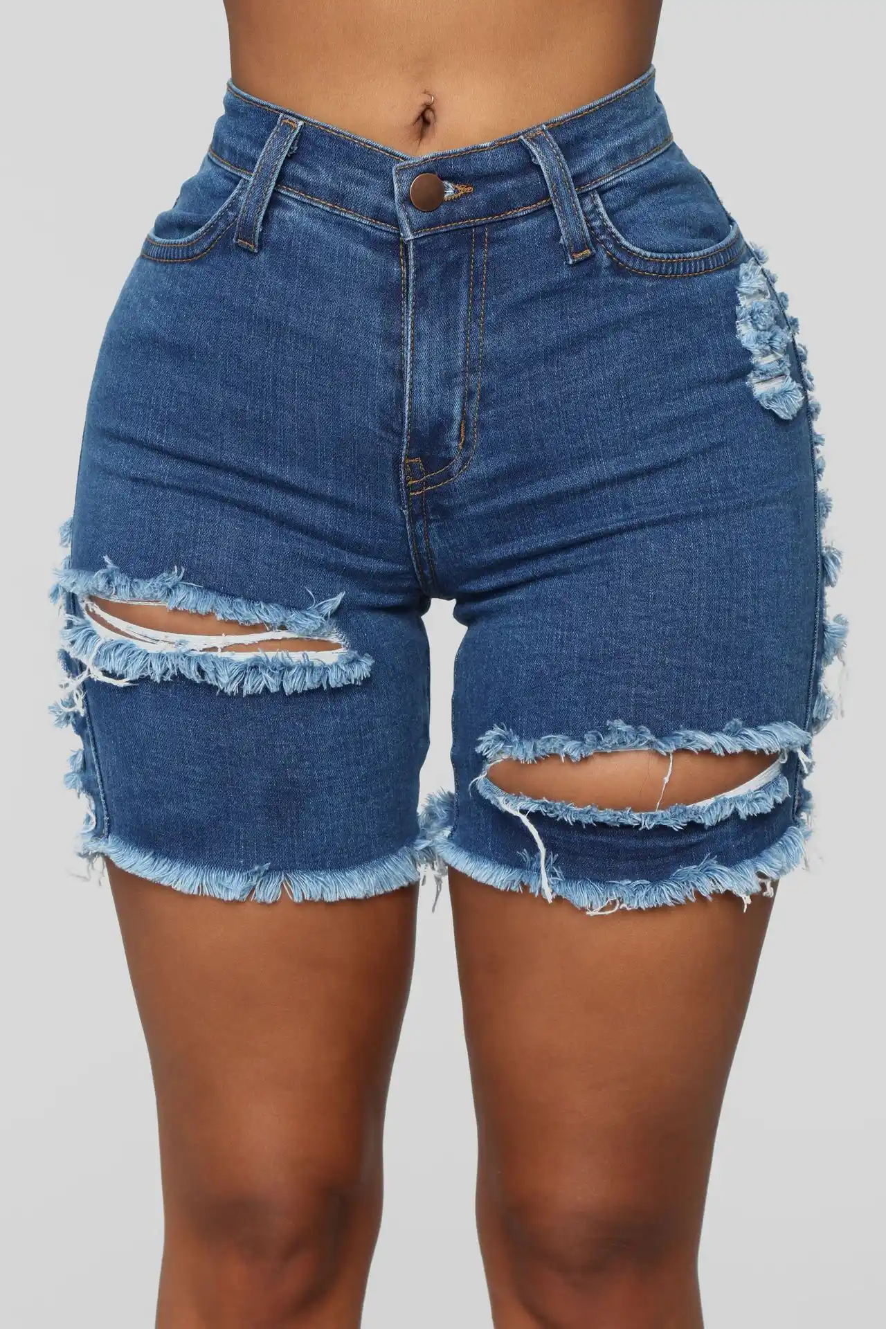 shorts jeans cintura alta rasgado