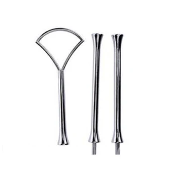

10set 2 3 Tier Cake Plate Stand Heavy Metal Center Handle Fitting Hardware RodShape:Fan Color:Silver Amount:10 Sets