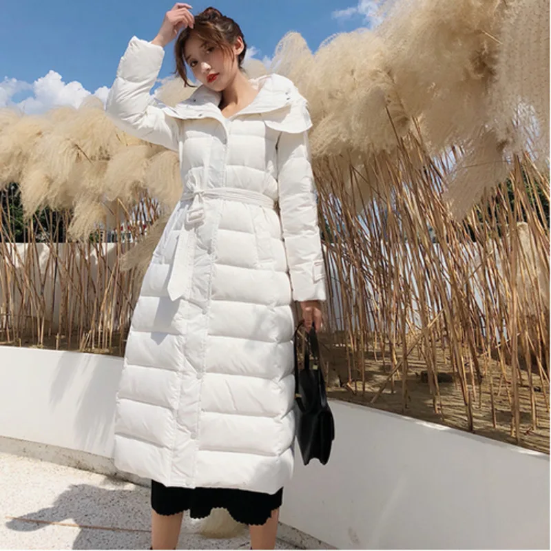 Куница волос меховой воротник одежда белая утка вниз Винтаж размера плюс более размер элегантное манто Femme Hiver Parker зимнее пальто для женщин