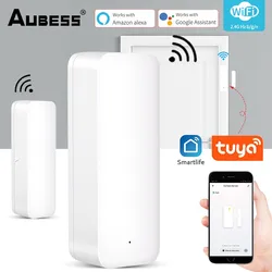 Détecteur intelligent Tuya d'ouverture/fermeture de porte pour alarme, capteur wifi qui fonctionne avec Alexa Google Home 