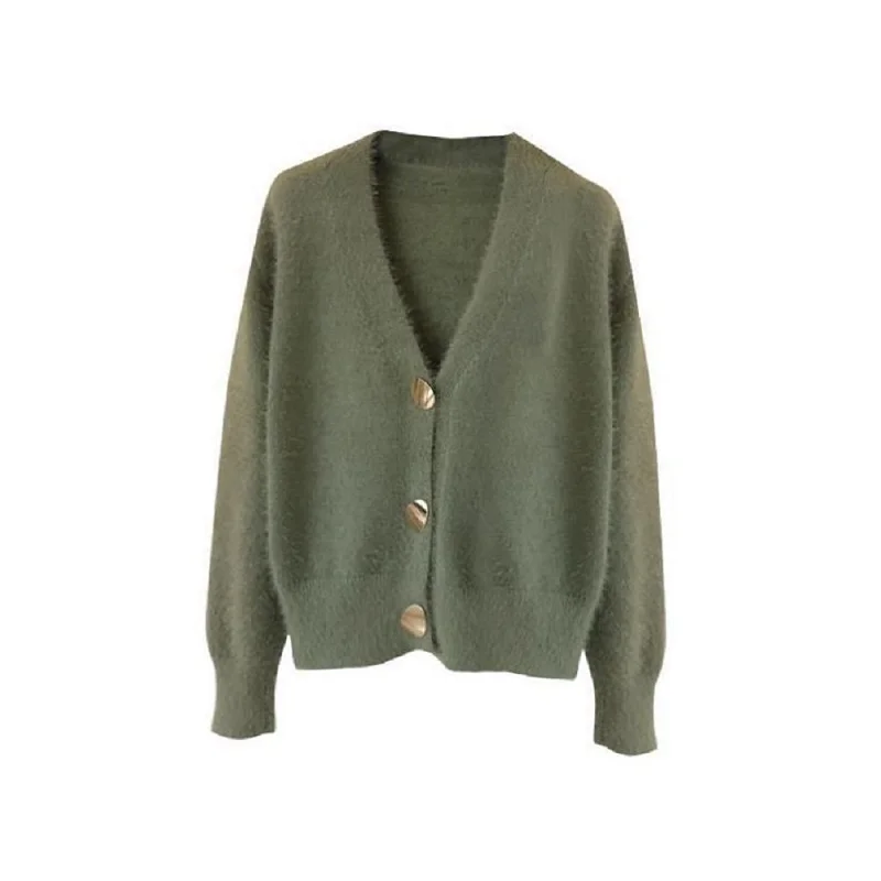 New Solid Elegant Women Cardigans Casual V-Neck Cashmere Knitted Women Sweaters Coat Slim Autumn Winter Outwear Clothes Female