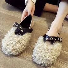 Женская обувь на меху; Новинка года; сезон осень-зима; модная Осенняя обувь в горошек; зимняя обувь на плоской подошве