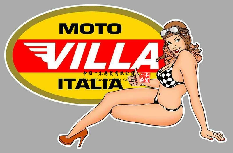 Moto Villa Sinistra Pin Up Gaanche Sticker Per Vw Audi Ford Benz