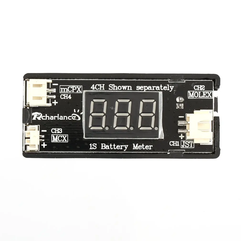 RC 1S LiPo батарея проверка напряжения тестер метр для RC Дрон Квадрокоптер батарея поддержка JST MCX PH 2,0, Micro Losi кабель