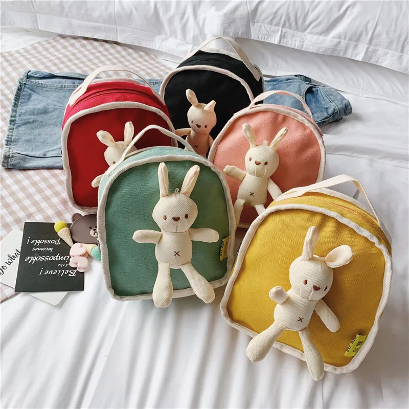 

New Children's Stray-proof Shoulder Bag Baby Girl Simple Rabbit Backpack Kids Student Pack