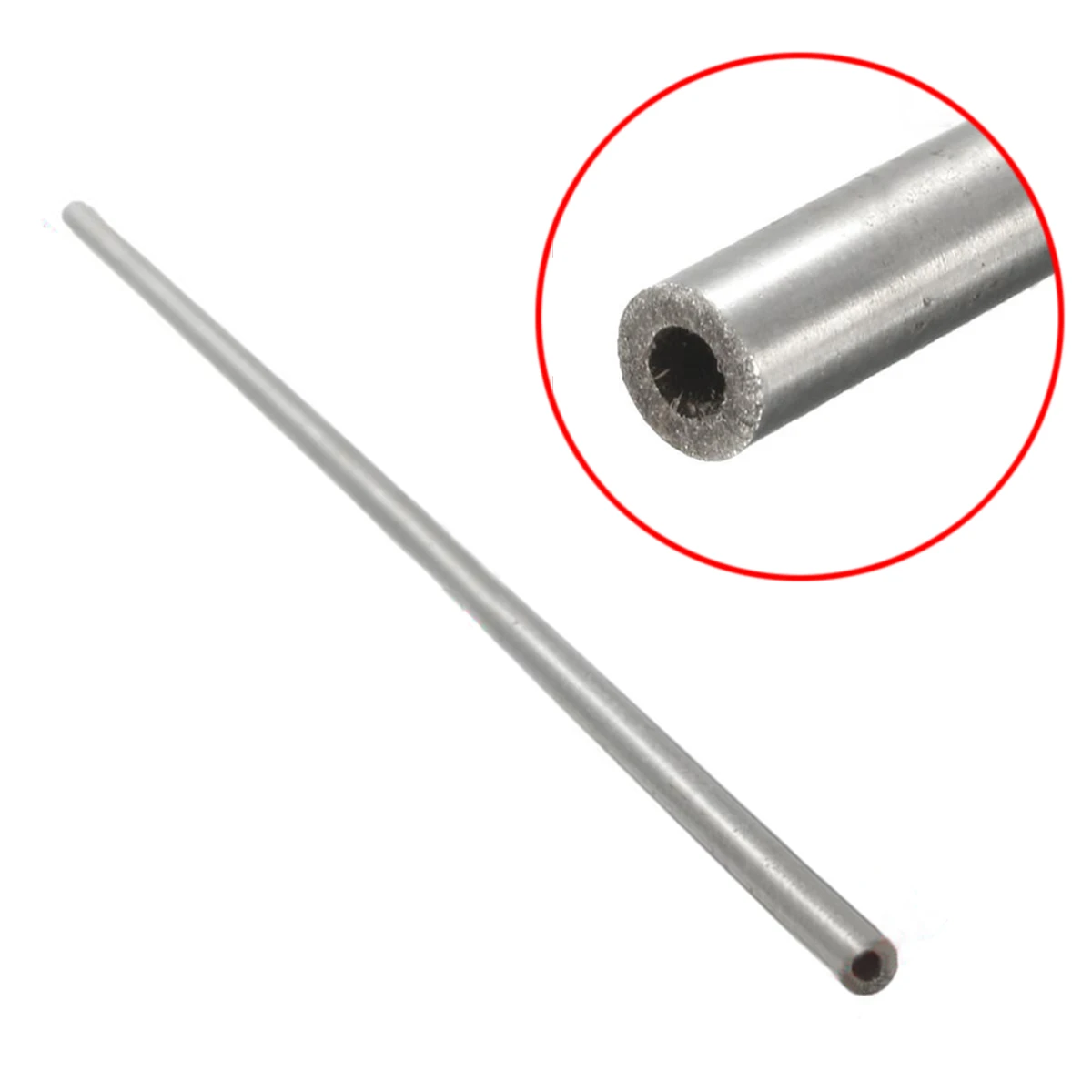 DWZ 1pc New 4mm*2mm*250mm Silver Stainless Seamless Steel Capillary Round Tube Wall