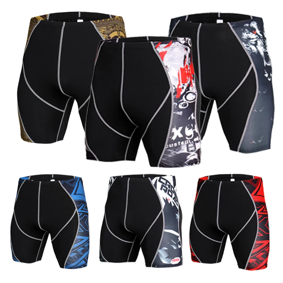 Men's Sports Skinny Quick-drying Shorts Breathable Super Stretch Fitness Trend Printing Comprehensive Fighting Training | Спорт и