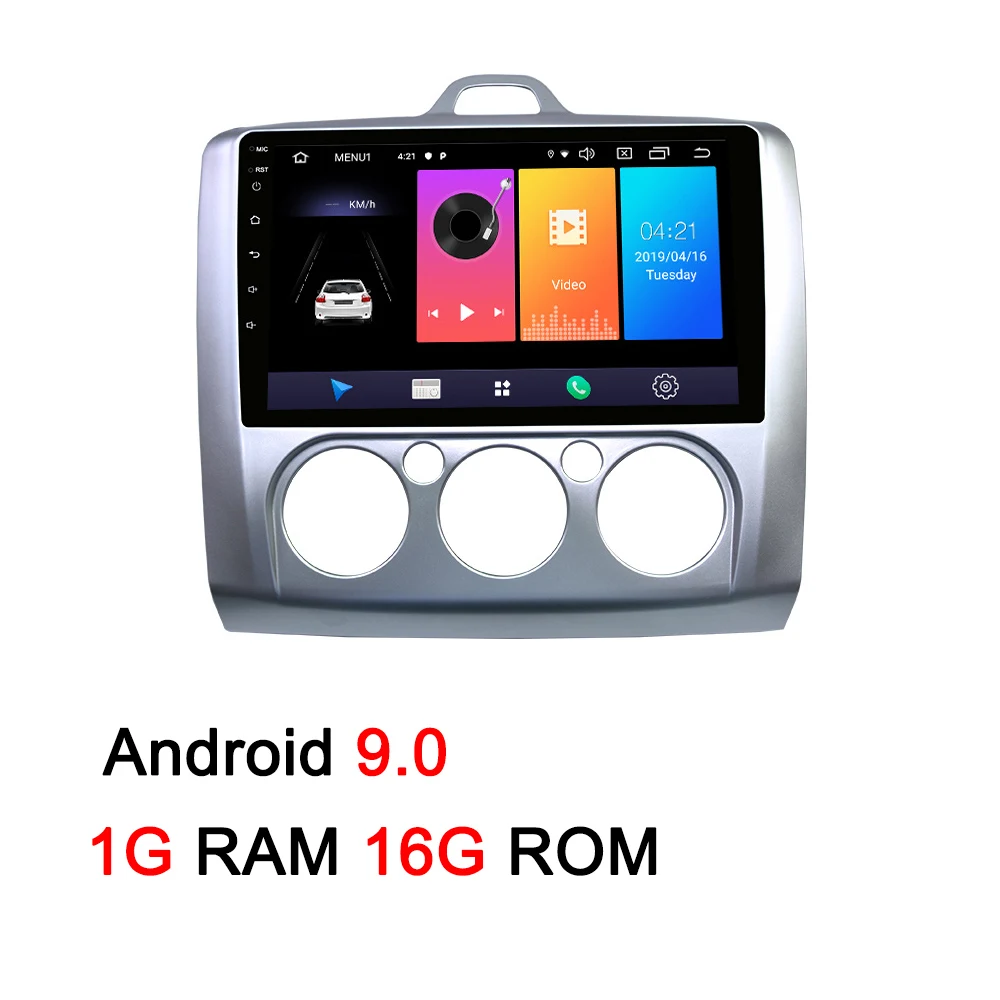 Navivox 2 Din Android 8,1/9,0 Автомобильный мультимедийный gps навигатор для Ford Focus 2 3 2004-2011 Exi MT с WiFi Автомобильный DVD Радио стерео - Цвет: 9inch Android 9.0