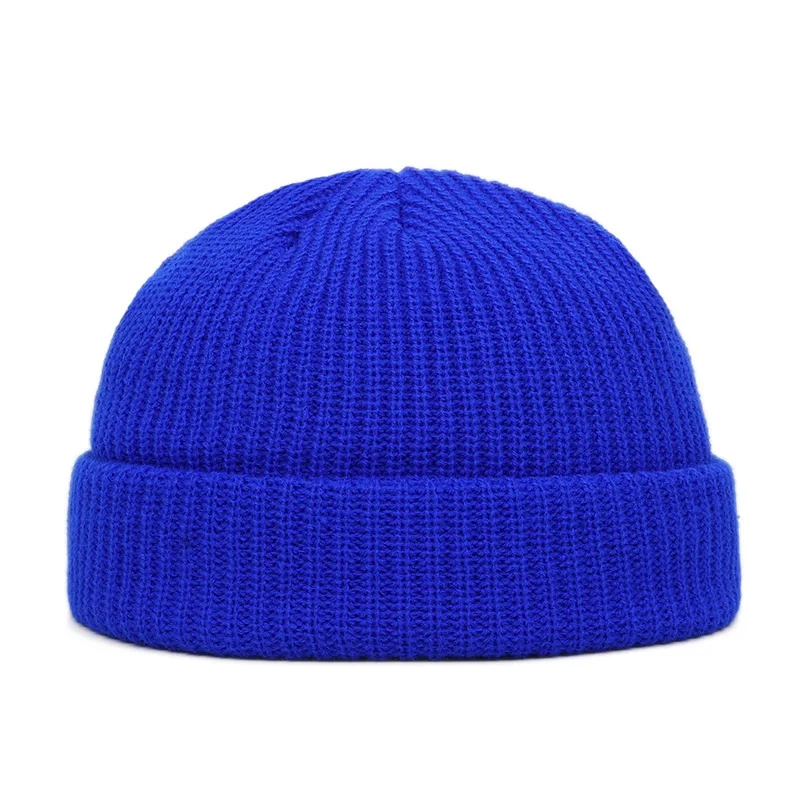 RITOPER унисекс Зимние трикотажные изделия шапочка сохраняющая тепло утолщенная шапка Soild Beanies Skullies шапка для катания на лыжах в стиле хип-хоп Мужская - Цвет: Blue